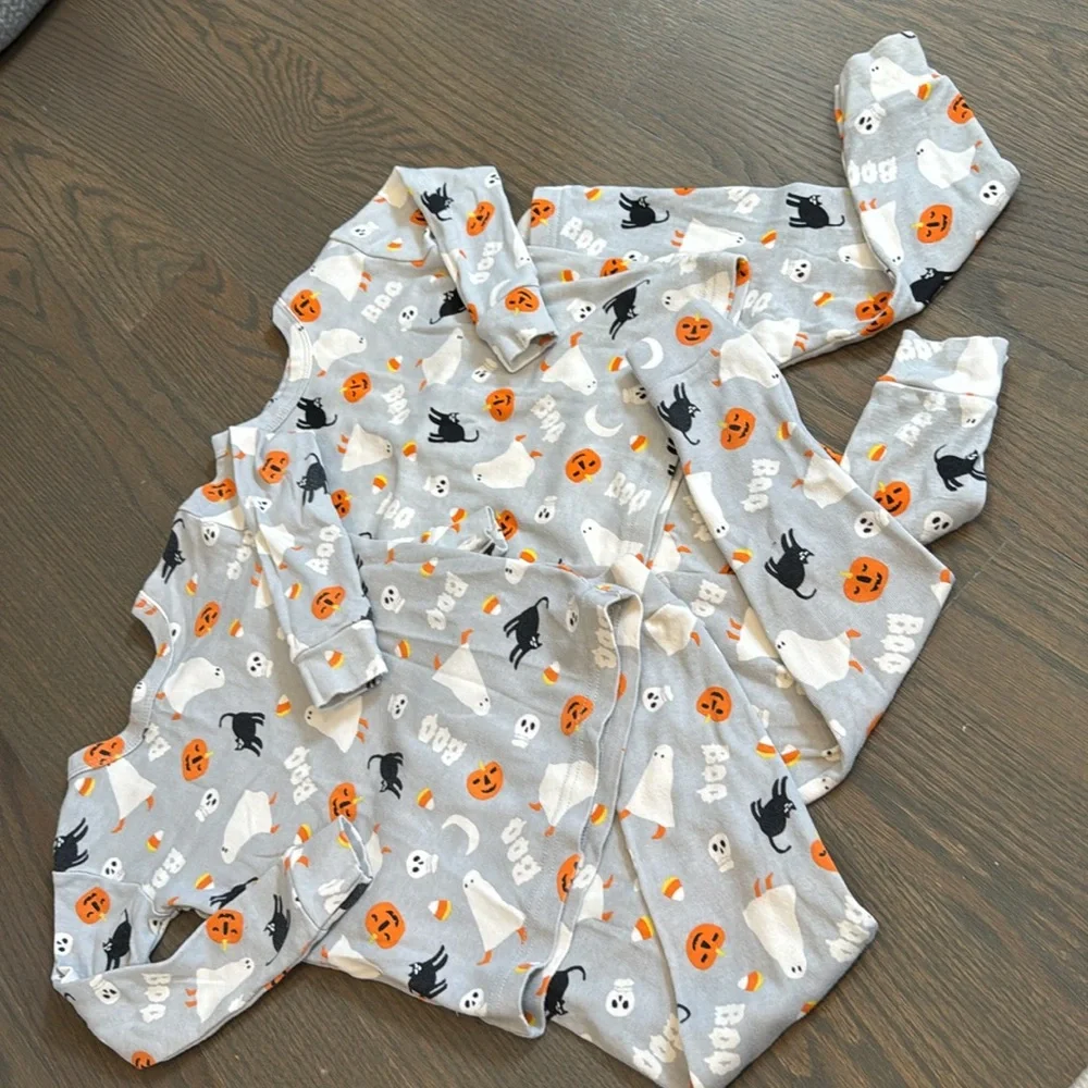 babyGap Organic Cotton Halloween Pajama Set | Pumpkin Ghost Cat | 18-24M